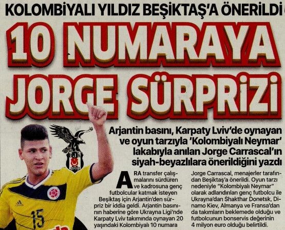 10 NUMARAYA JORGE SÜRPRİZİ