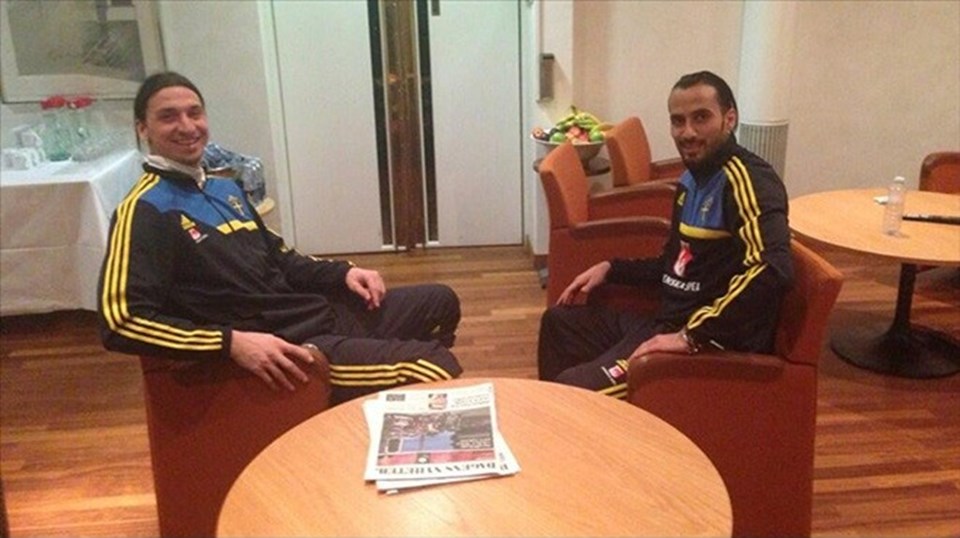 Erkan Zengin ve Ibrahimovic İsveç milli takımından arkadaşlar