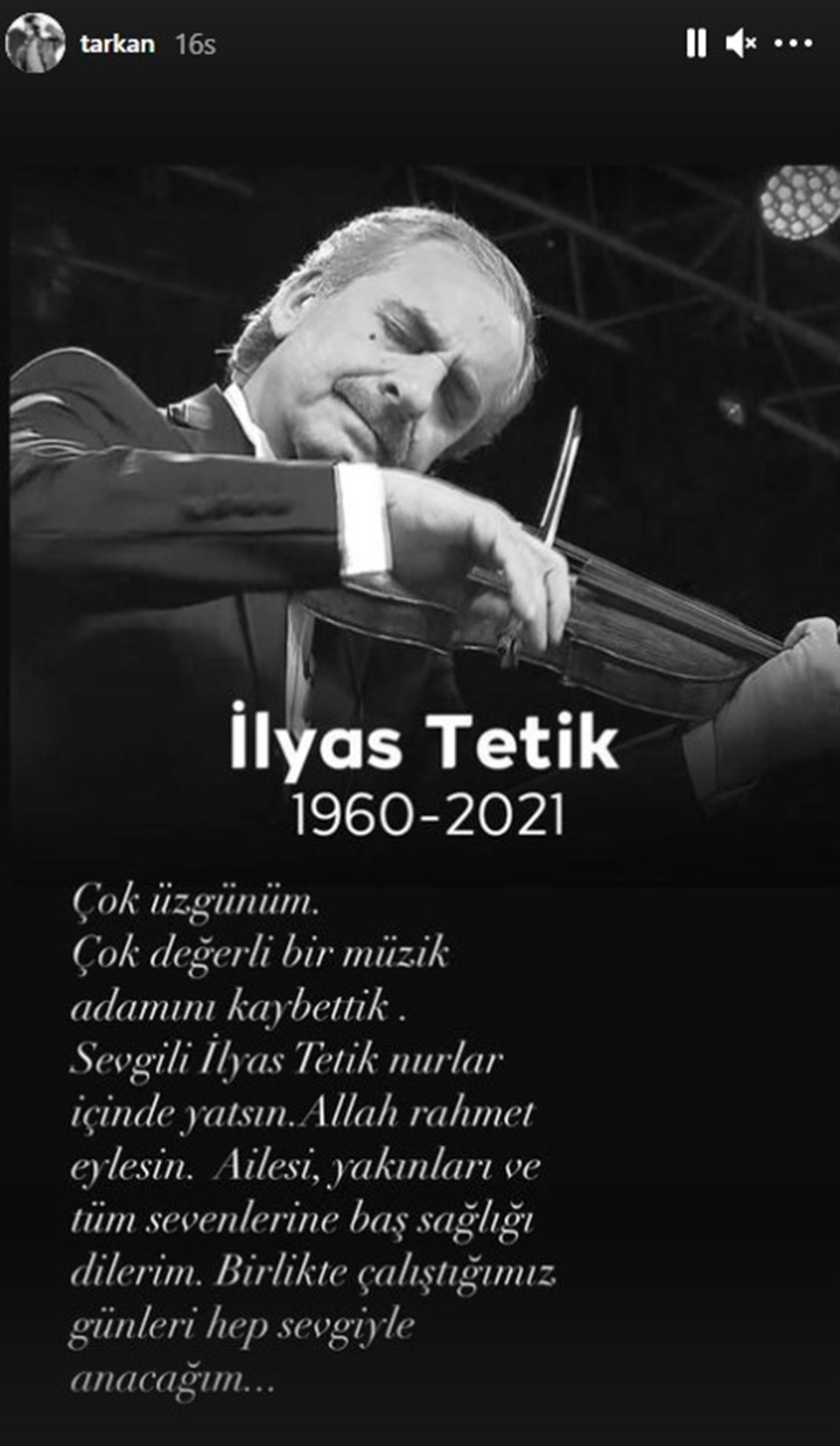 Keman virtüözü İlyas Tetik intihar etti (Ünlülerden başsağlığı mesajları) - 1