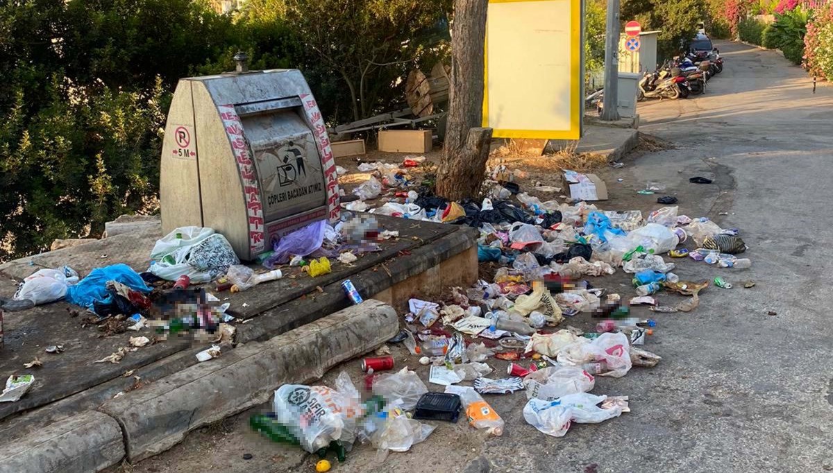 Kurban Bayramı tatili bitti, Bodrum’da tatilcilerden geriye çöpleri kaldı