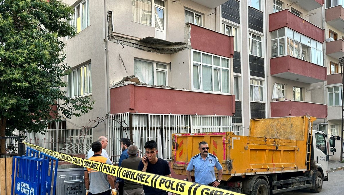 Kartal'da balkon çöktü: 5 katlı bina tahliye edildi