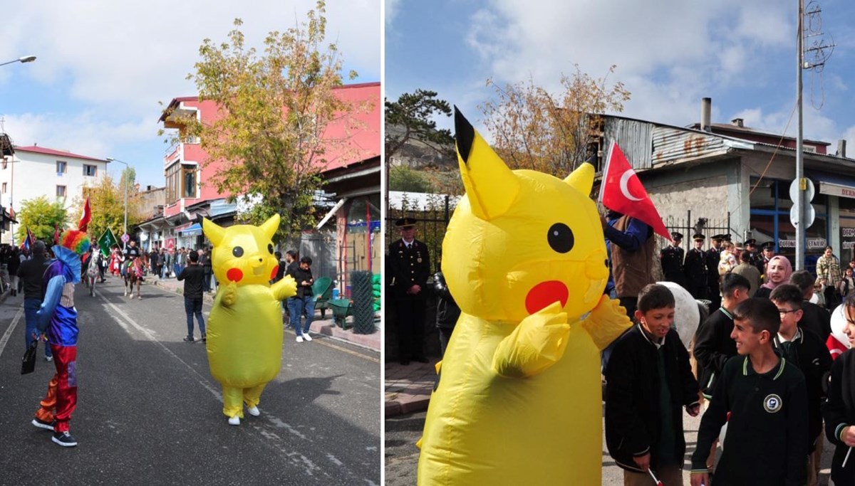 Digor'da Pikachu mehterle yürüdü Digor'da Pikachu mehterle yürüdü