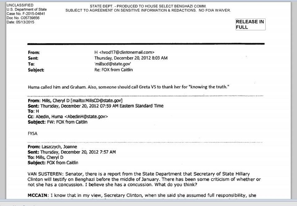 ABD Dışişleri Bakanlığı, Clinton'ın Bingazi e-postalarını yayınladı - 5