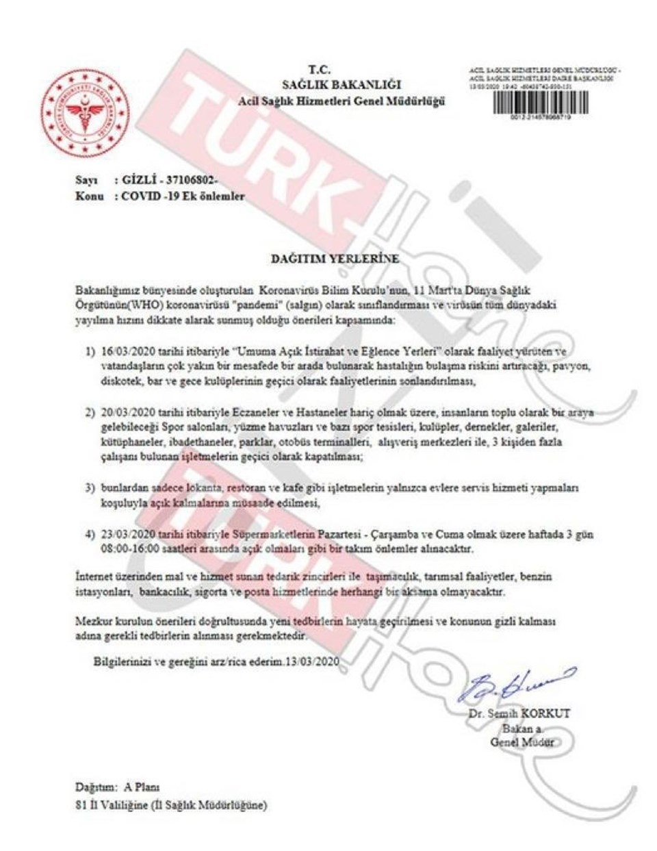 Sağlık Bakanı Fahrettin Koca'dan 'gizli belge' açıklaması - 1