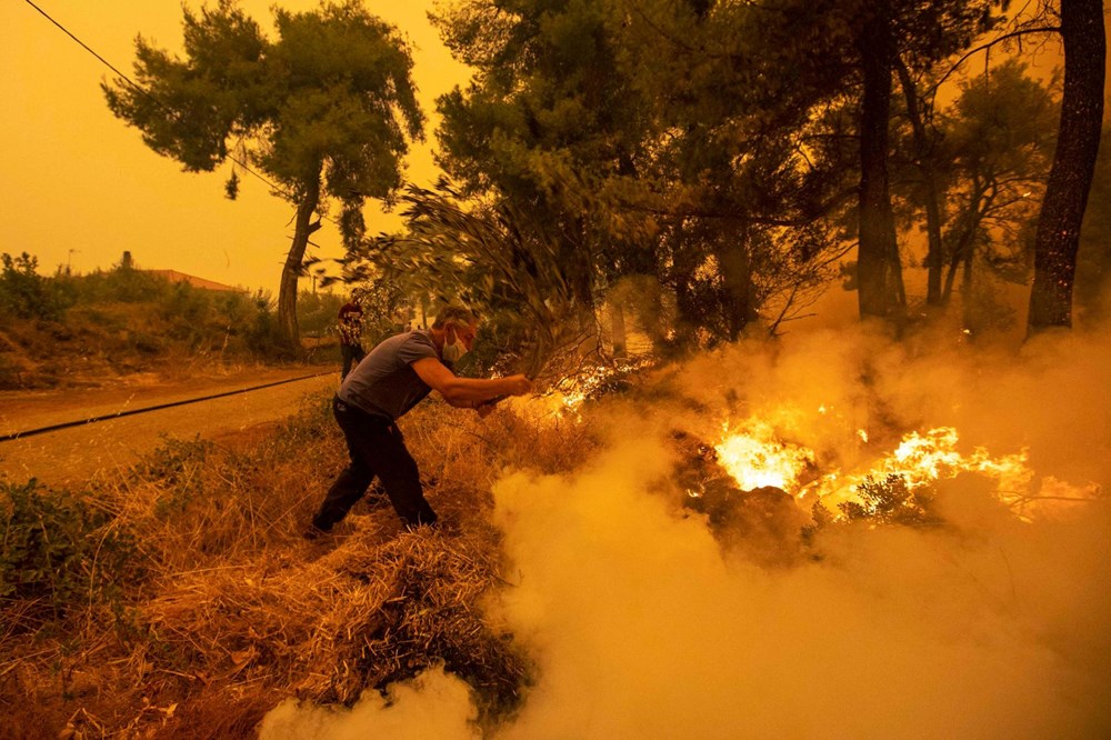 Yunanistan'da orman yangınlarıyla mücadele: Evia adasında onlarca ev ve iş yeri kül oldu - 4