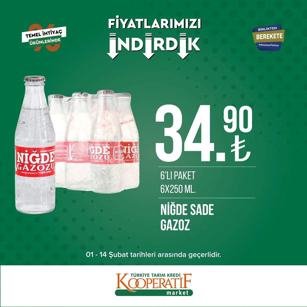 Tarım Kredi Kooperatif Market güncel indirimli ürünler listesini paylaştı Tarım Kredi Kooperatif Market yeni indirimli ürünler listesi belli oldu (1-14 Şubat güncel indirimli ürünler kataloğu) - 14