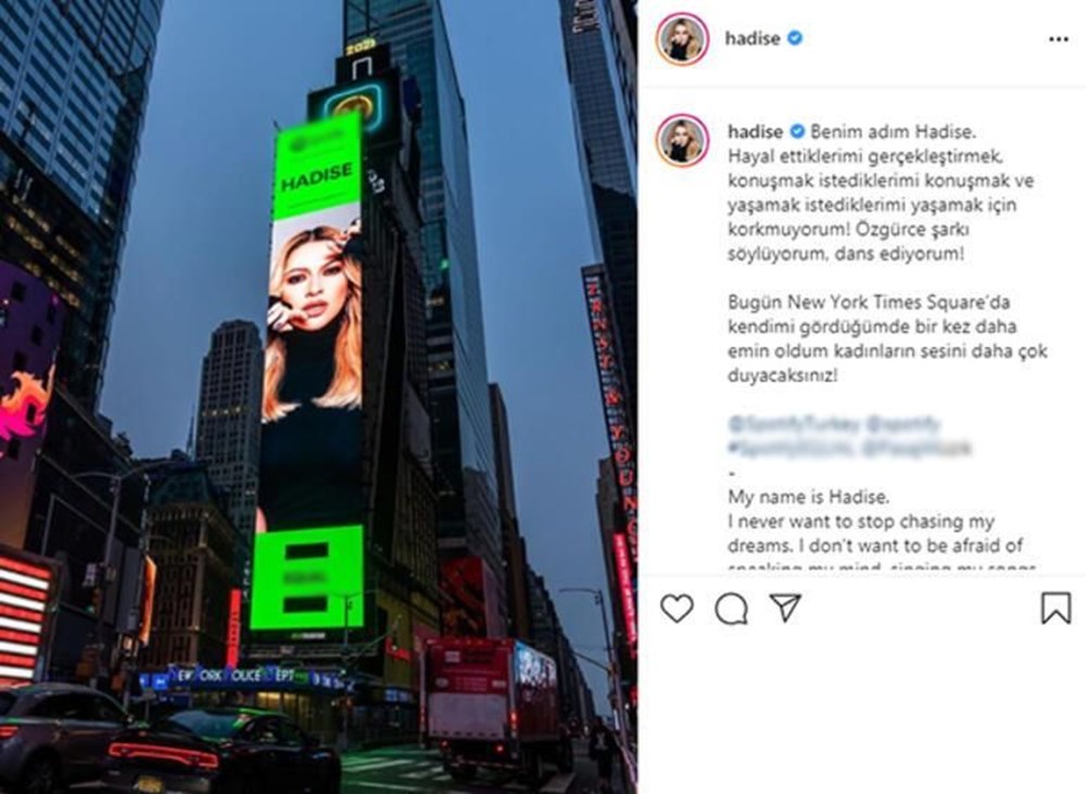 Hadise New York'taki Times Meydanı'nda: Kadınların sesini daha çok duyacaksınız - 2