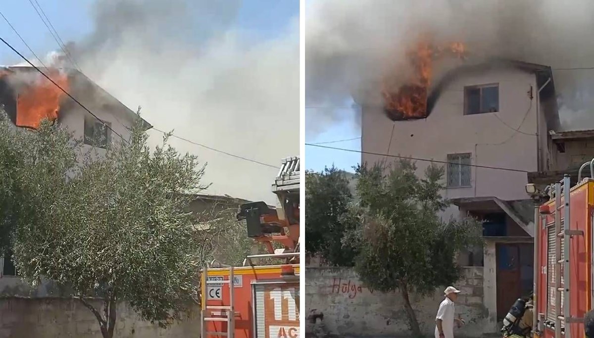 Hatay'da bir evde yangın