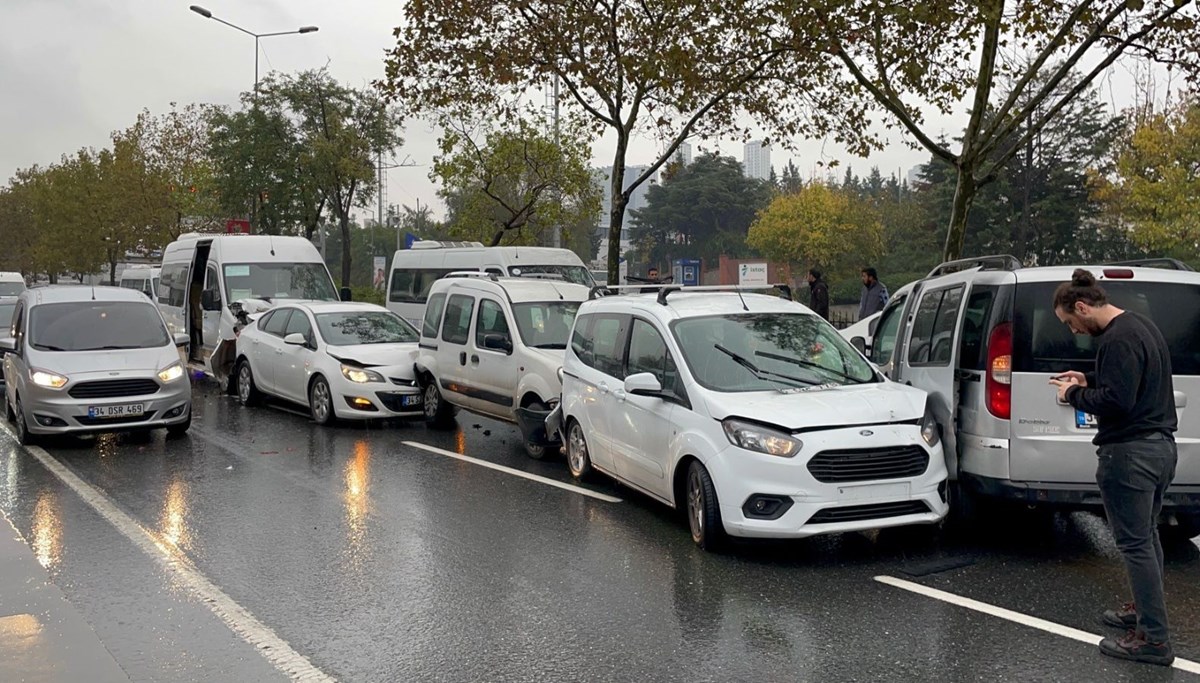 Şişli'de zincirleme kaza: 7 araç birbirine girdi