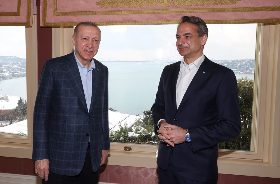 Cumhurbaşkanı Erdoğan, Yunanistan Başbakanı Miçotakis'le görüştü - 1