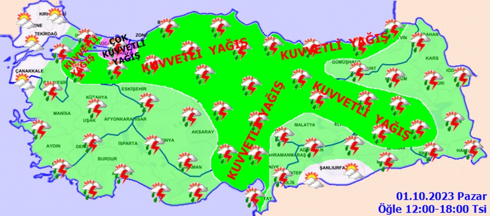 43 il için sarı ve turuncu kodlu uyarı (Bugün hava nasıl olacak?) - 11
