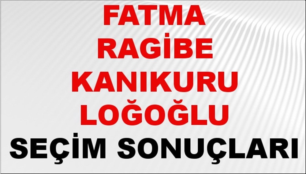 Fatma Ragibe Kanıkuru Loğoğlu Seçim Sonuçları 2024 Canlı: 31 Mart 2024 Türkiye Fatma Ragibe Kanıkuru Loğoğlu Yerel Seçim Sonucu ve İlçe İlçe YSK Oy Sonuçları Son Dakika - 1