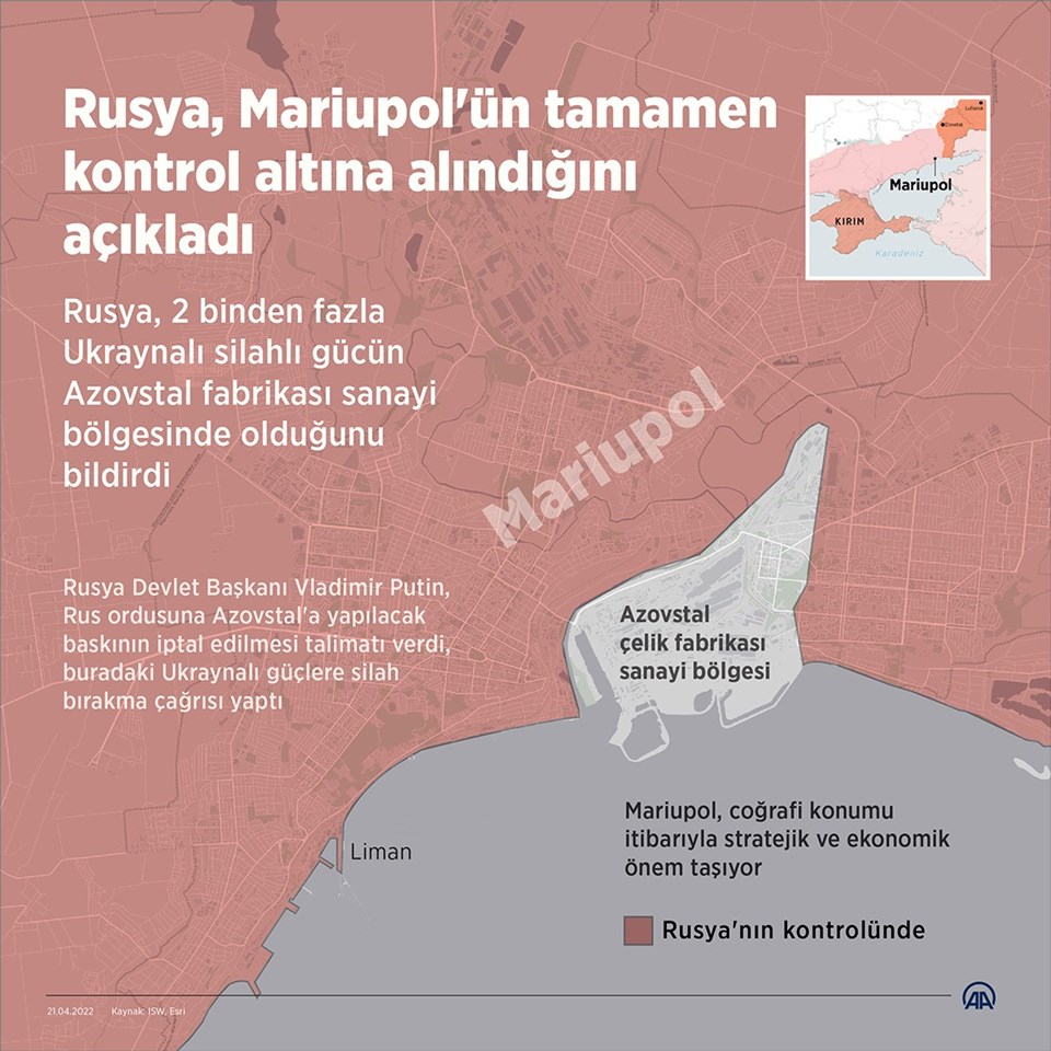 Rusya'nın aldığı Mariupol'ün stratejik konumu dikkati çekiyor - 1