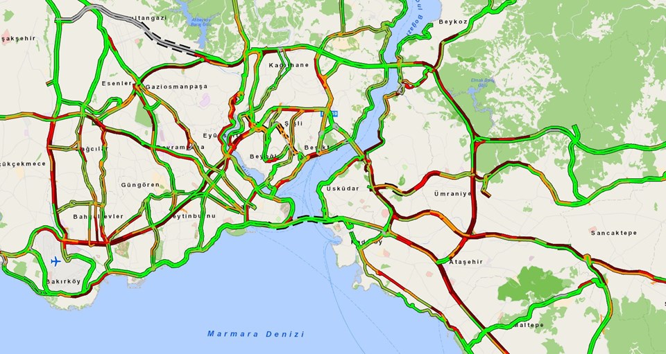 İstanbul’da haftanın ilk iş gününde  trafik yoğunluğu - 1