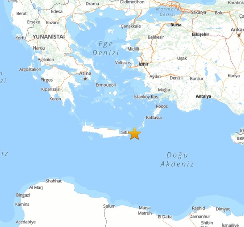 Akdeniz'de 5 büyüklüğünde deprem - 1