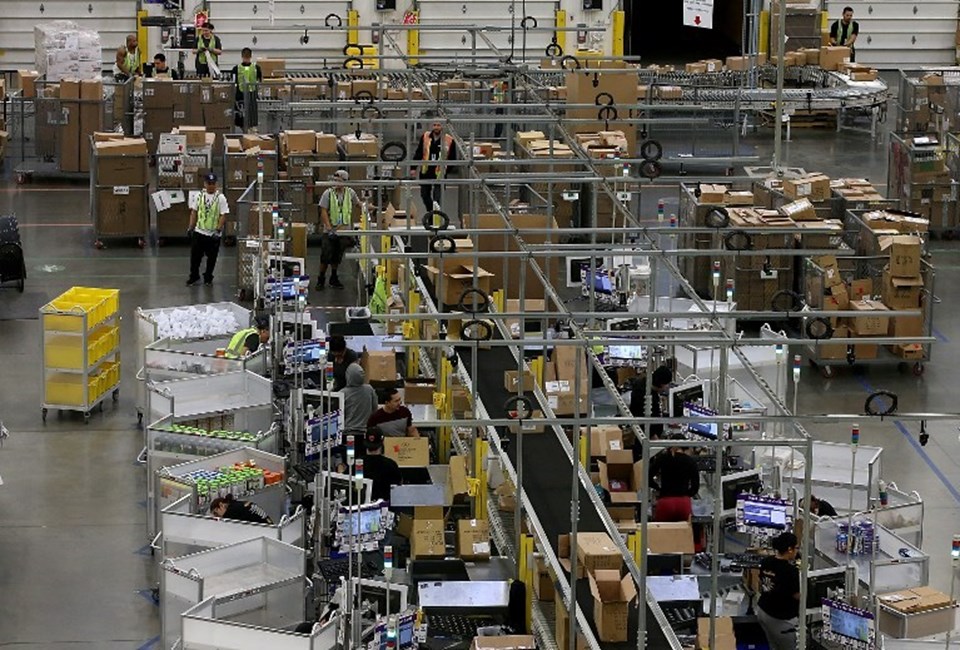 ABD'li alışveriş sitesi Amazon'un bir deposu.