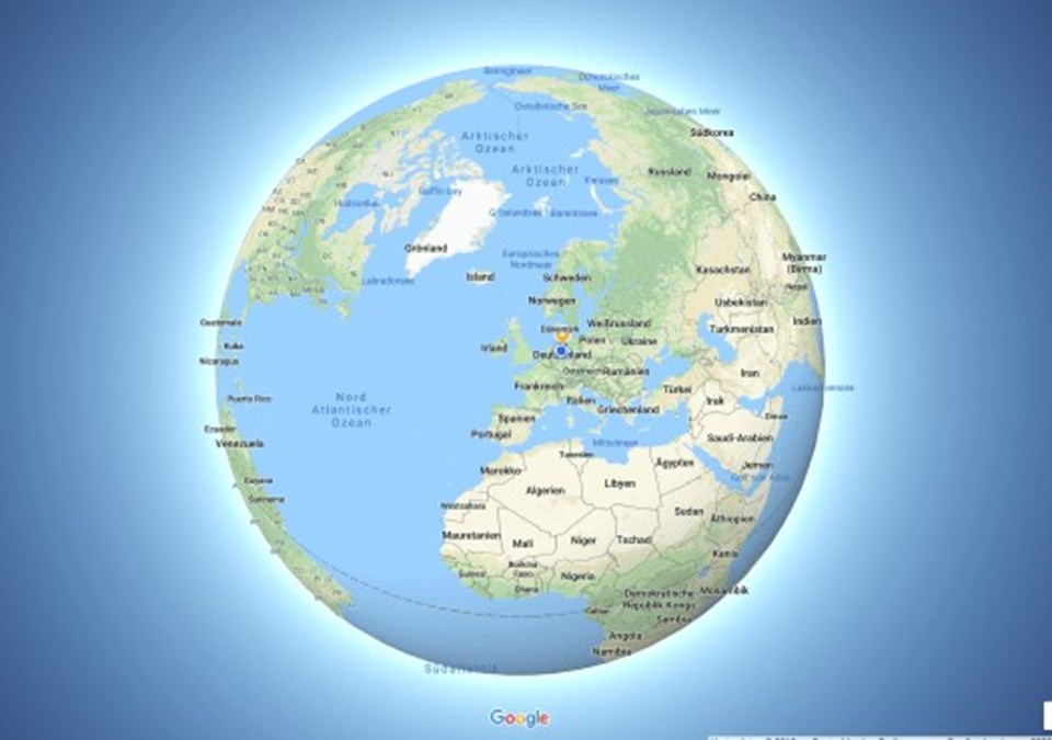 Google Dünya’yı artık küre olarak gösteriyor
