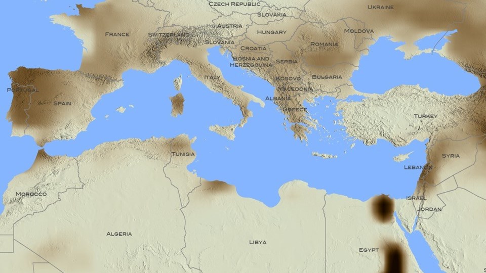 2012 yılında NASA'nın yayınladığı bu grafikle, bölgede yaşanan kuraklığa dikkat çekmişti.