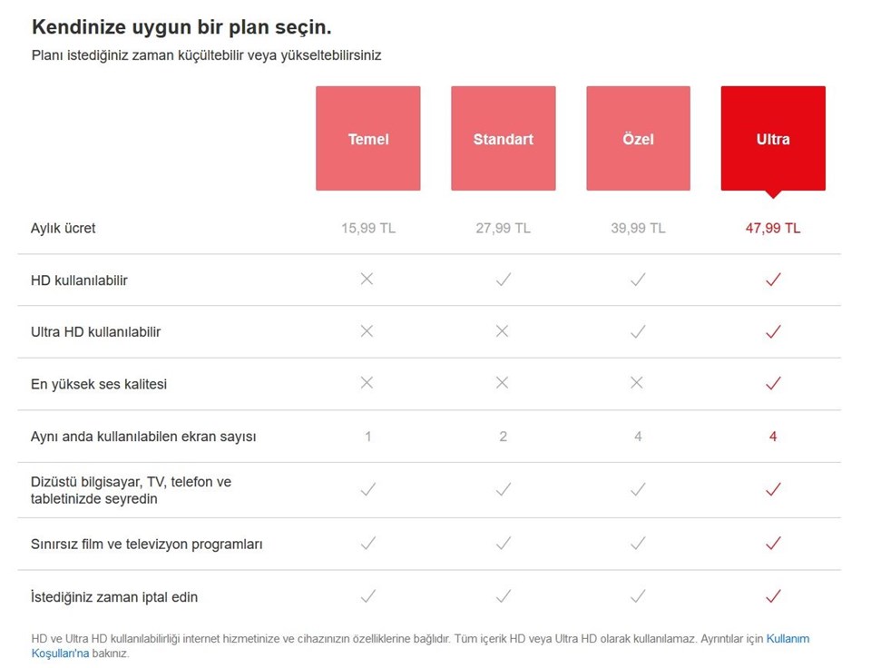 NETFLİX ULTRA ÜYELİĞİ NE KADAR?