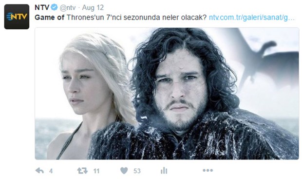 10. #GameOfThrones