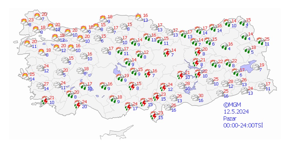 Sıcaklıklar tekrar düşüyor, yağış geri geliyor (5 günlük hava tahmini) - 15