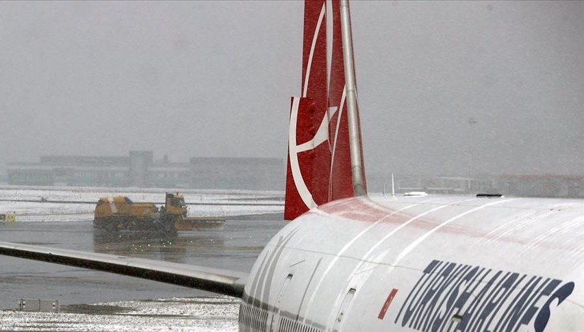 Türk Hava Yolları seferlerine kar engeli