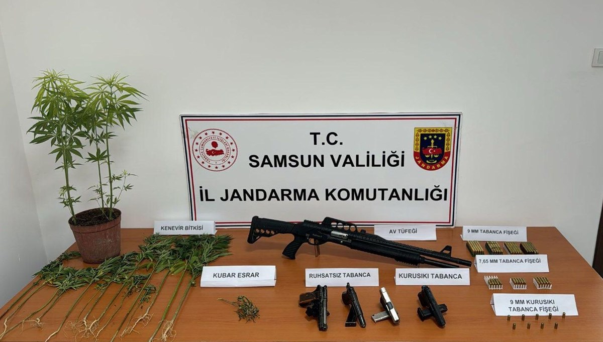 Samsun'da uyuşturucu ve silah operasyonu: 2 gözaltı