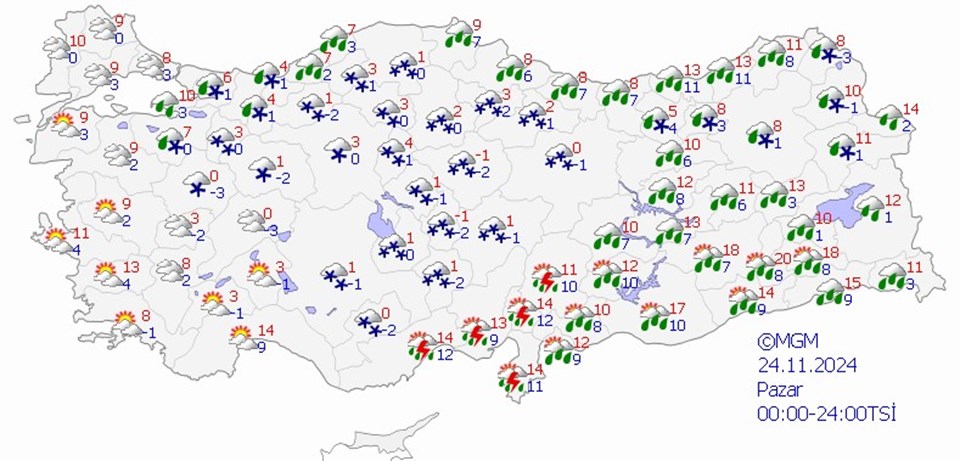 Bugün hava nasıl olacak? 24 Kasım hava durumu tahminleri - 1