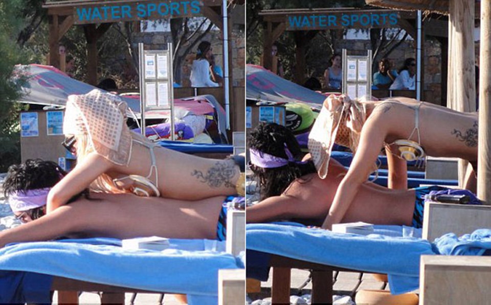 Gaga erkek arkadaşıyla beraber kumsalda dinleniyor