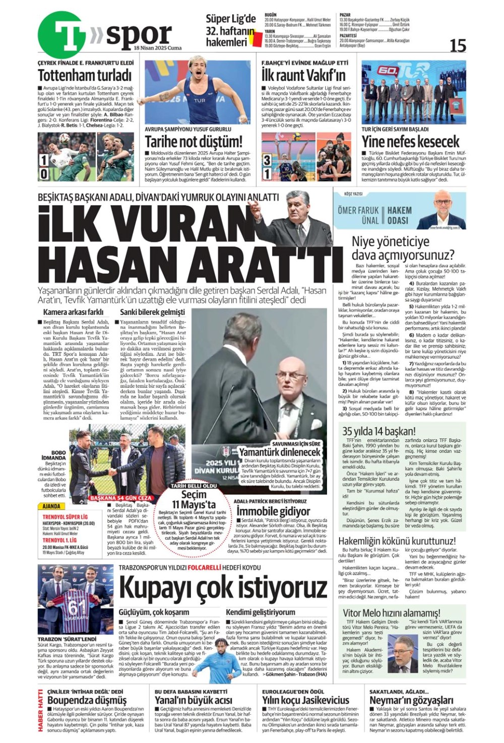"Kolo Muani bombası" (18 Nisan 2025 spor manşetleri) - 31