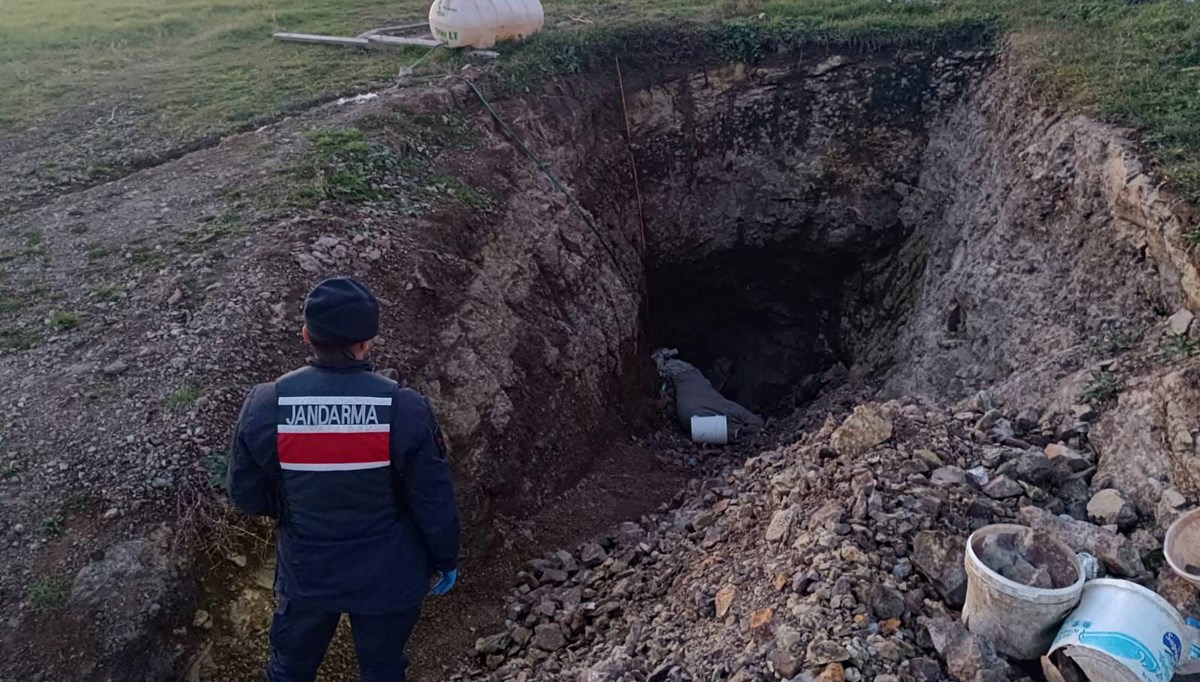 Jandarmadan devriyede kaçak kazıya suçüstü