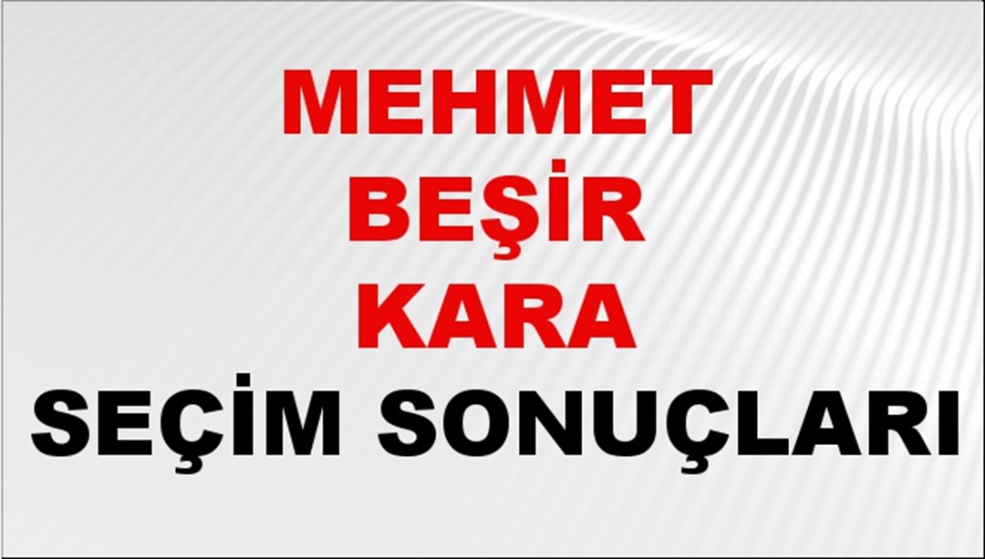 Mehmet Beşir Kara Seçim Sonuçları 2024 Canlı: 31 Mart 2024 Türkiye Mehmet Beşir Kara Yerel Seçim Sonucu ve İlçe İlçe YSK Oy Sonuçları Son Dakika