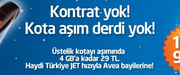 Avea’da internet 9 TL!
