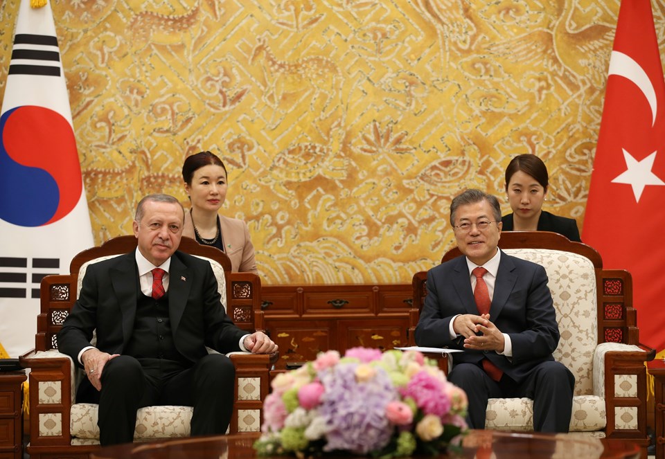 Cumhurbaşkanı Erdoğan ve Güney Kore Devlet Başkanı Moon Jae-in