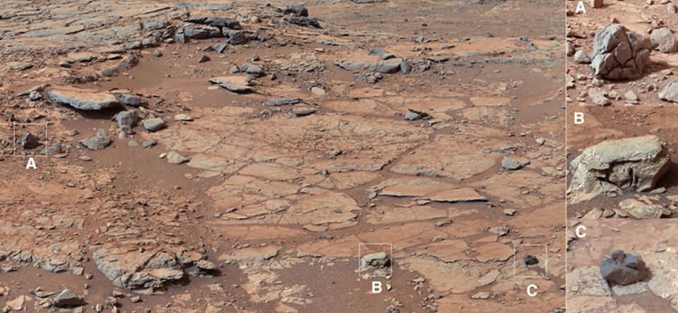 Curiosity'nin sondaj yapacağı bölgenin görünümü (Büyütmek için tıklayın).