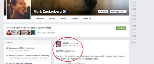 Derdini anlatmak için Zuckerberg’i hack’ledi