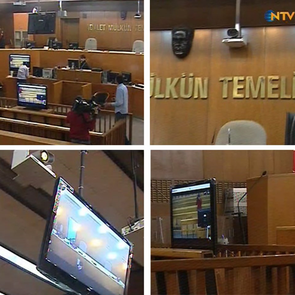 NTV'den Gökhan Gerçek, duruşma için hazırlanan salona girdi