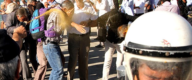 Eylemci işçilere müdahale