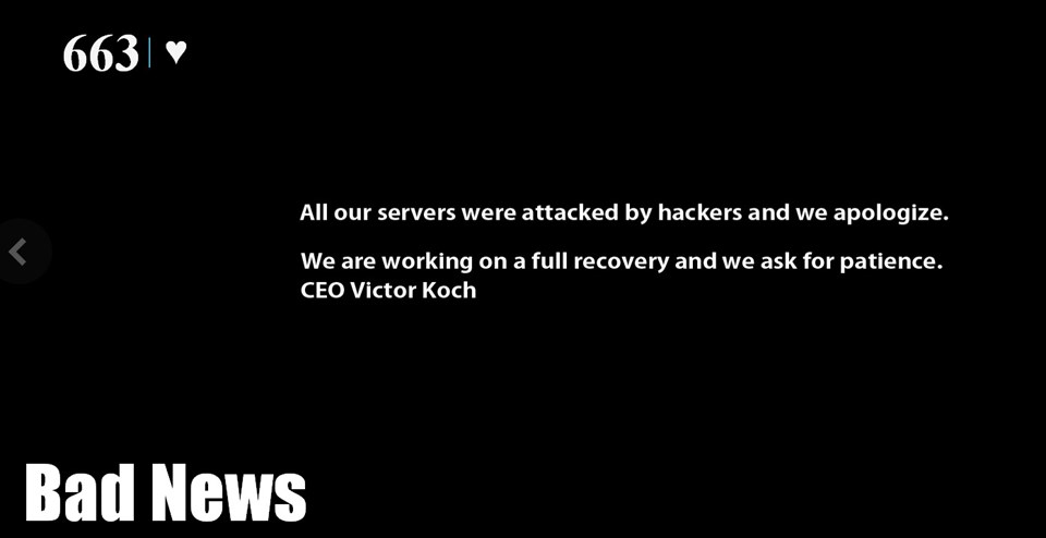 Slinky.me, sayfasından hack'lendiklerini böyle duyurdu.