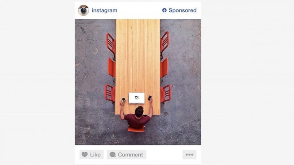 Instagram'ın sunduğu reklam örneği.