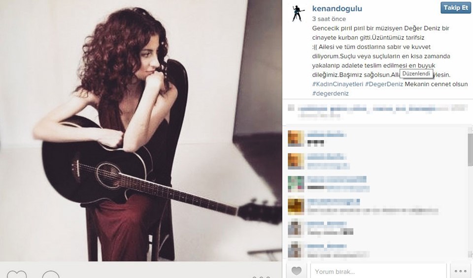 Kenan Doğulu'nun Instagram mesajı