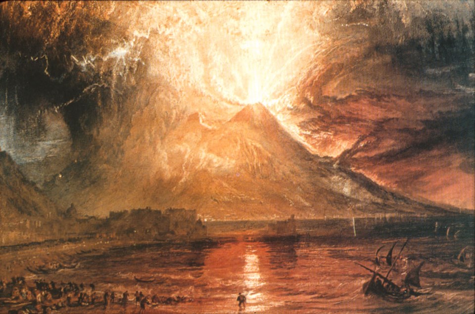Pompeii felaketine ait bir çizim.