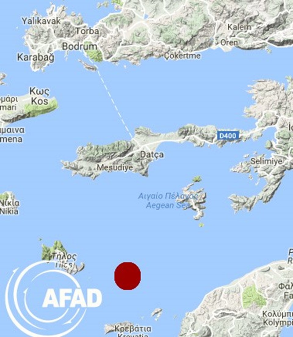 Merkez üssü Datça'nın 36,78 kilometre açığında 5,2 büyüklüğünde deprem meydana geldi.