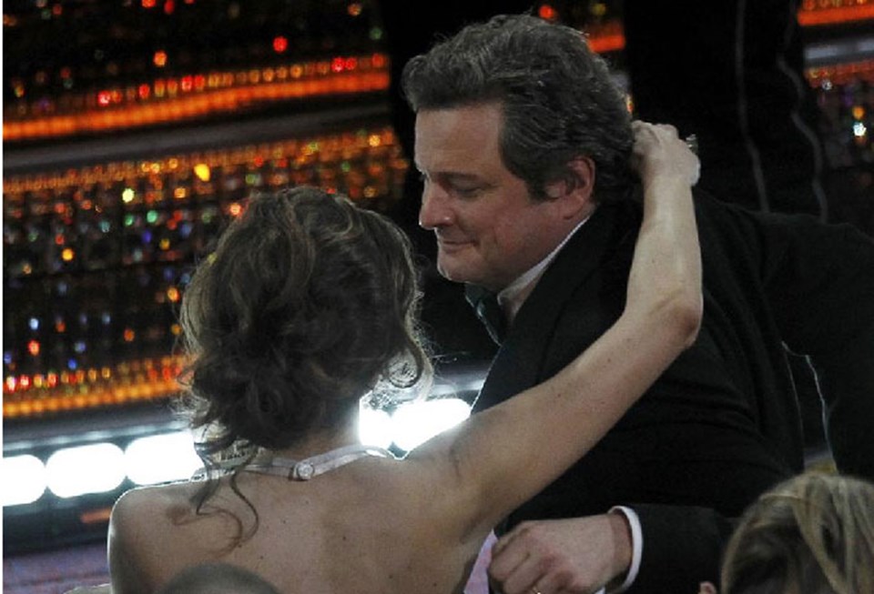 Firth'ün Oscar'da adının açıklandığı an.