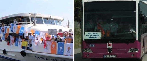 'Otobüs ve vapurlar kiralandı'