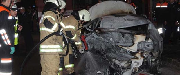 Otomobilin benzin deposu patladı