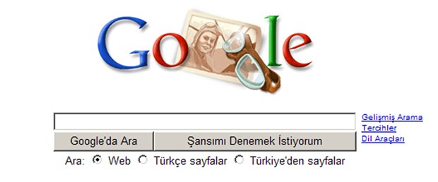 Sabiha Gökçen Google ana sayfasında