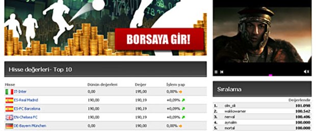 Sanal futbol borsası açıldı!