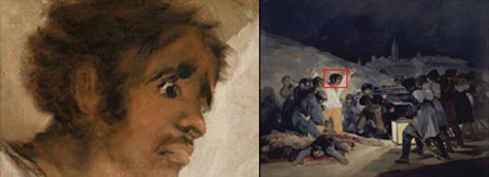 Goya'nın 3 Mayıs 1808'de Madrid adlı tablosu ve detayı.