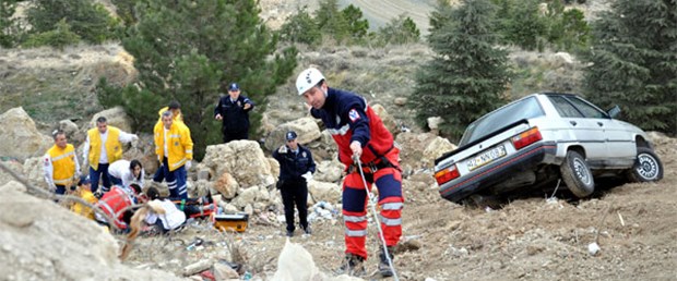 Şarampolde vurulmuş olarak bulundu